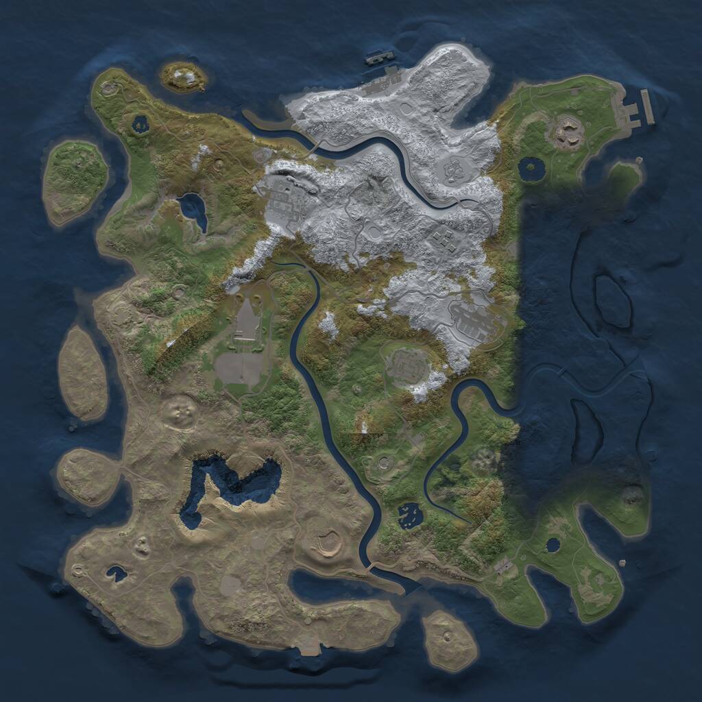 Rust Map: Procedural Map, Size: 4000, Seed: 35565205, 14 Monuments