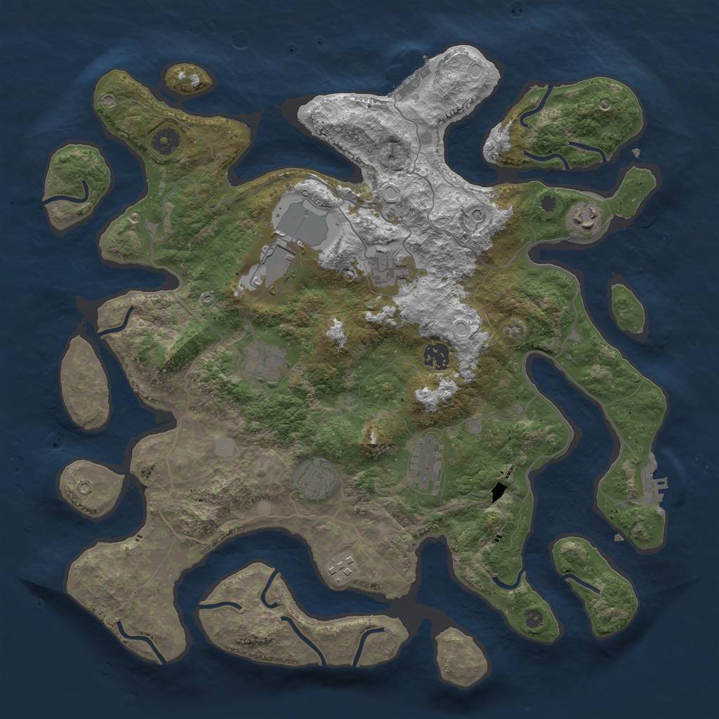 Rust Map: Procedural Map, Size: 4000, Seed: 35565205, 16 Monuments