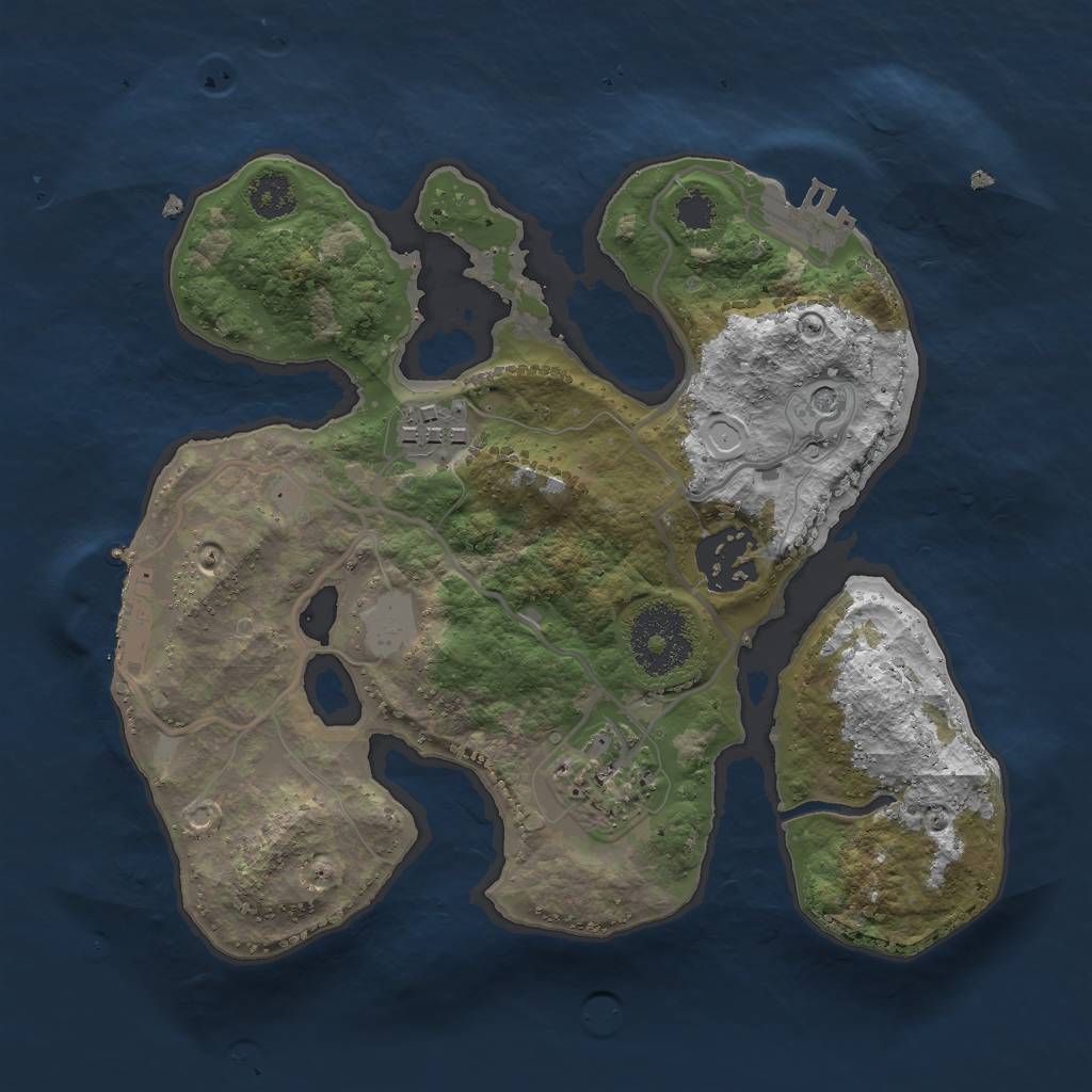 Rust Map: Procedural Map, Size: 2500, Seed: 1284790958, 11 Monuments
