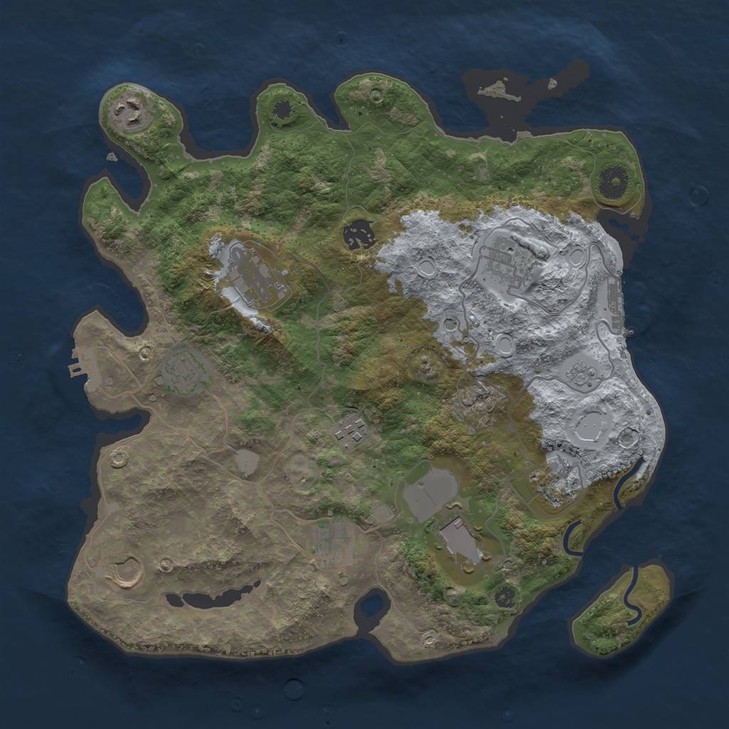 Rust Map: Procedural Map, Size: 3500, Seed: 923420826, 17 Monuments