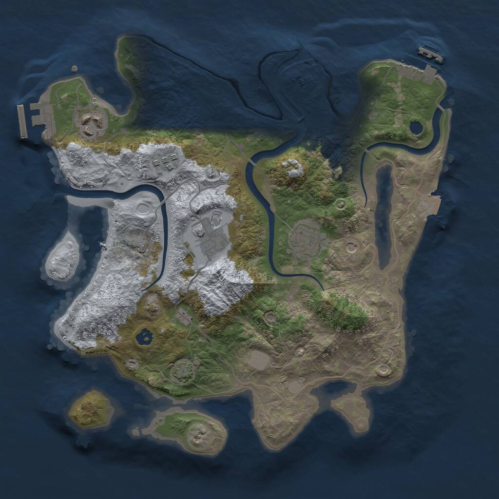 Rust Map: Procedural Map, Size: 3000, Seed: 2110408090, 9 Monuments