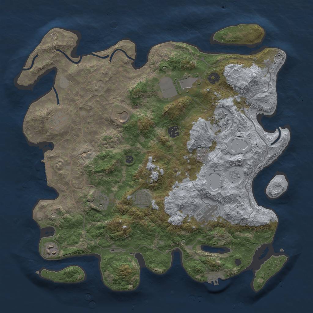 Rust Map: Procedural Map, Size: 4000, Seed: 321312, 17 Monuments