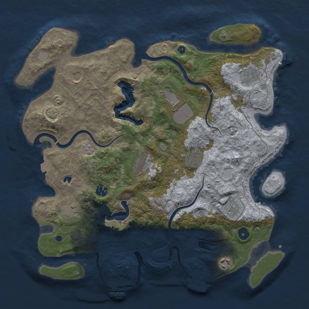 Rust Map: Procedural Map, Size: 4000, Seed: 321312, 16 Monuments