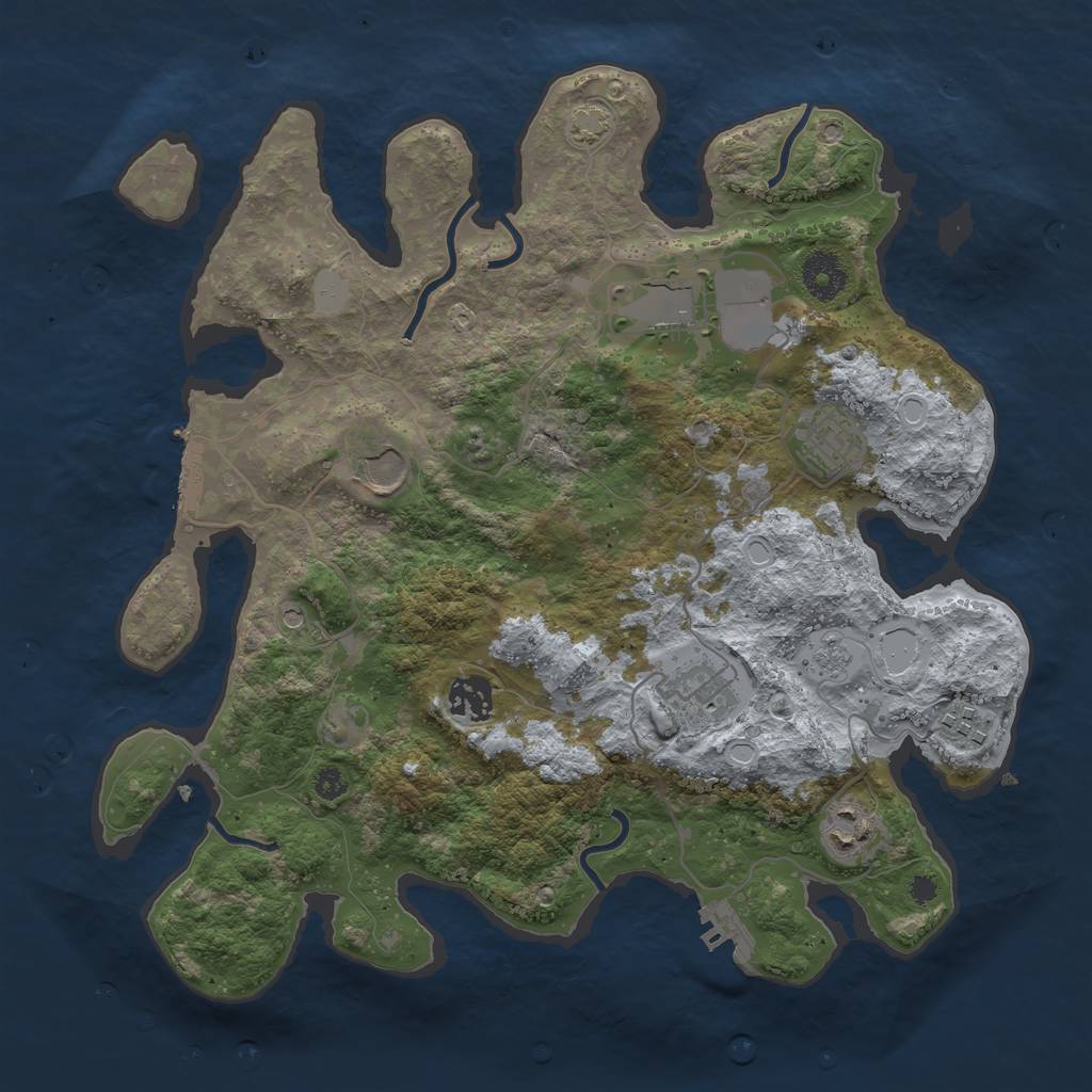 Rust Map: Procedural Map, Size: 3500, Seed: 28403, 15 Monuments