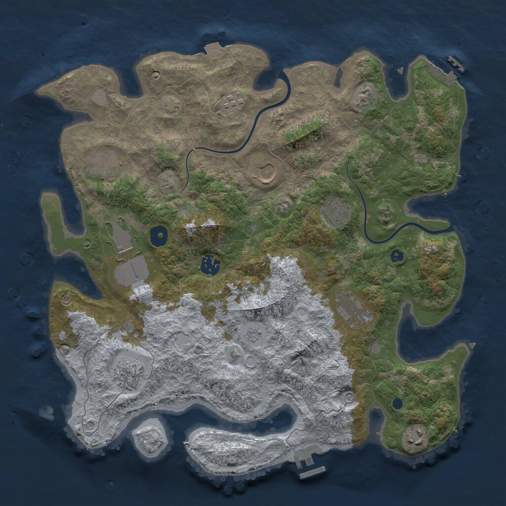 Rust Map: Procedural Map, Size: 3850, Seed: 1402798906, 15 Monuments