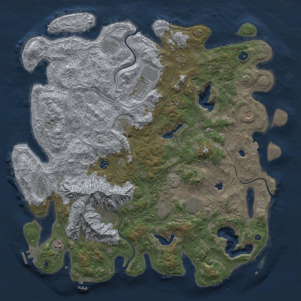 Rust Map: Procedural Map, Size: 5000, Seed: 10938390, 17 Monuments