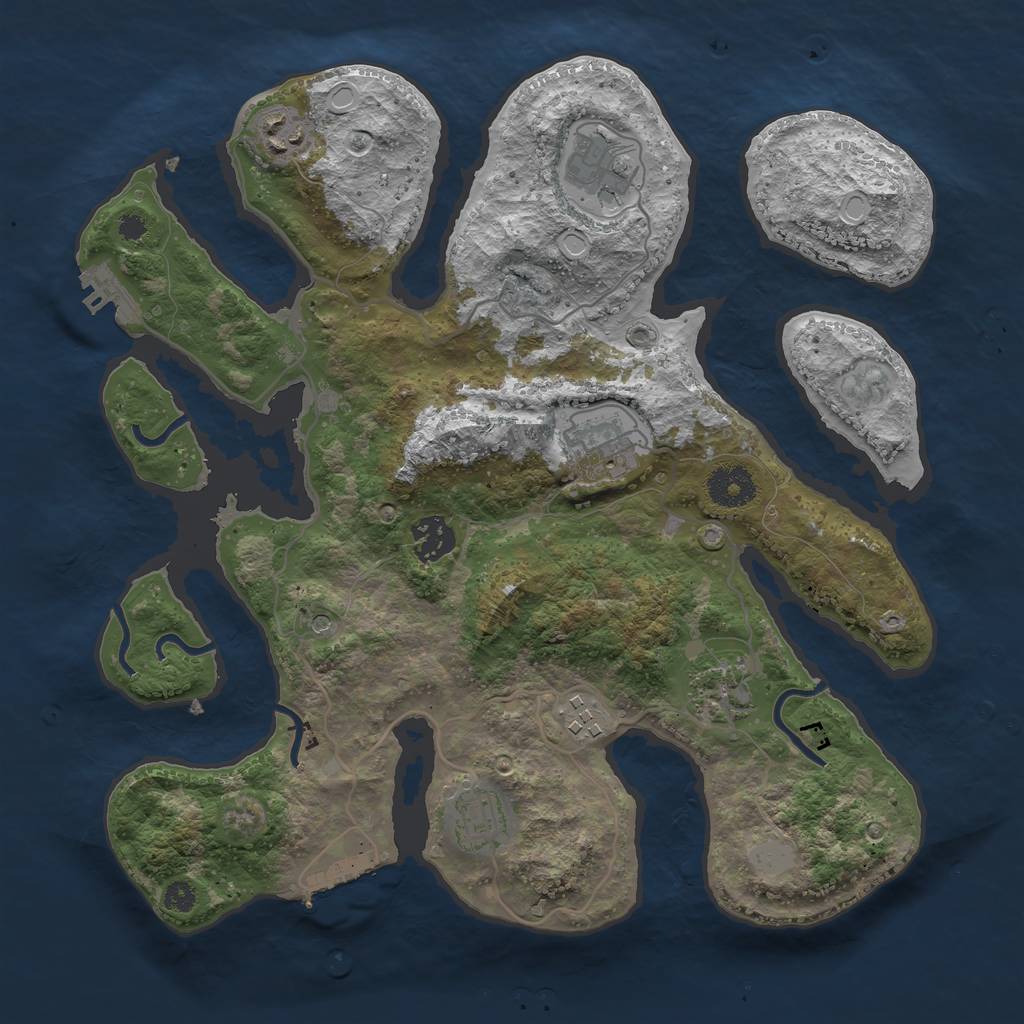 Rust Map: Procedural Map, Size: 3400, Seed: 950757307, 15 Monuments