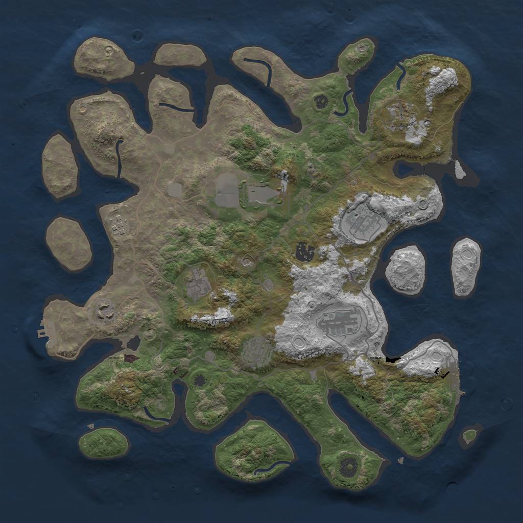Rust Map: Procedural Map, Size: 4000, Seed: 392, 17 Monuments