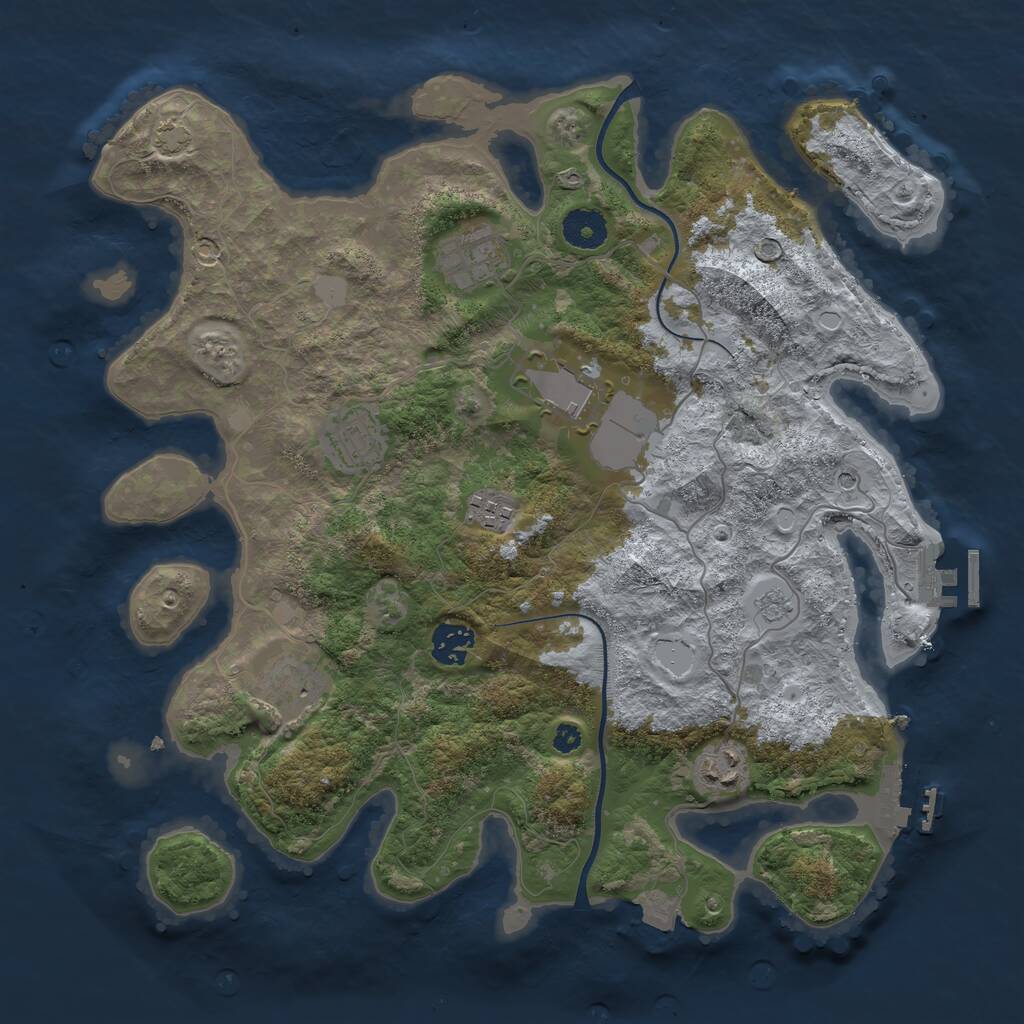 Rust Map: Procedural Map, Size: 3600, Seed: 127, 13 Monuments