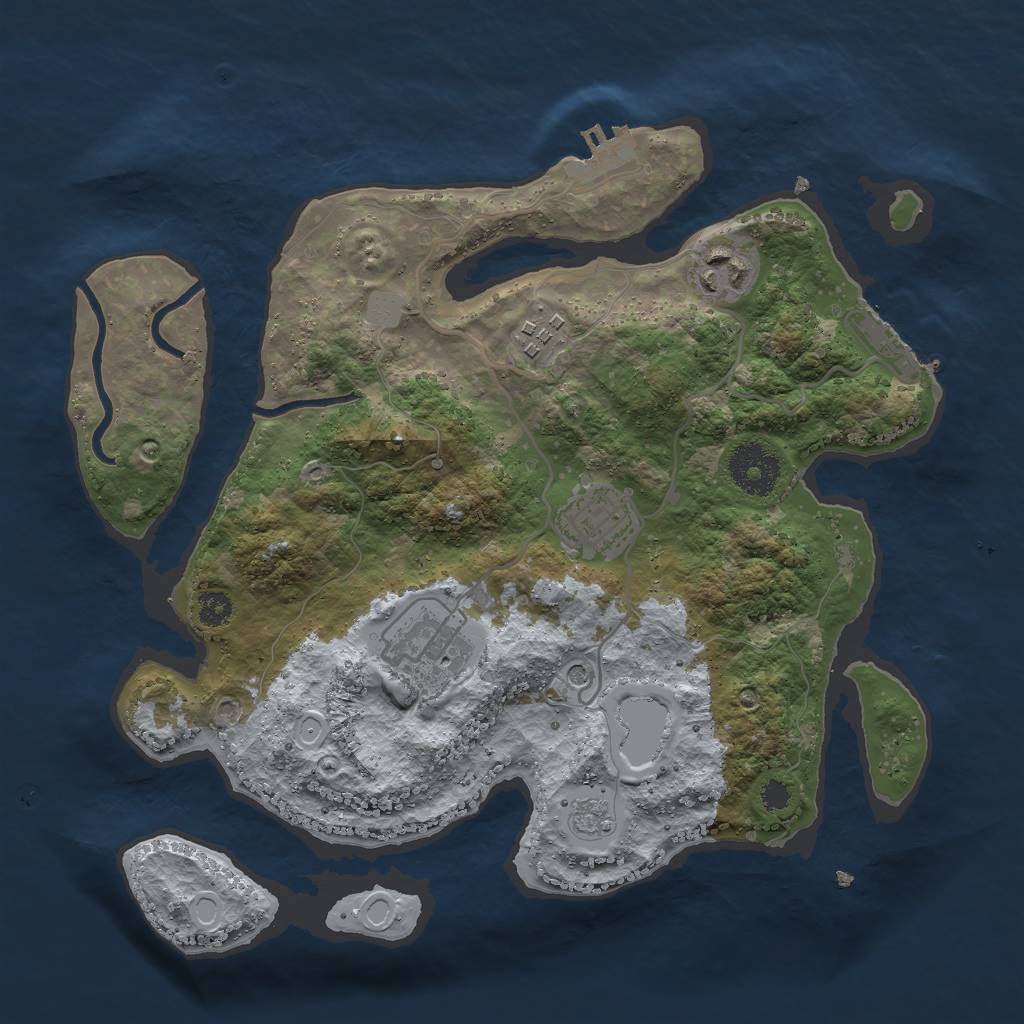 Rust Map: Procedural Map, Size: 3000, Seed: 130567, 11 Monuments