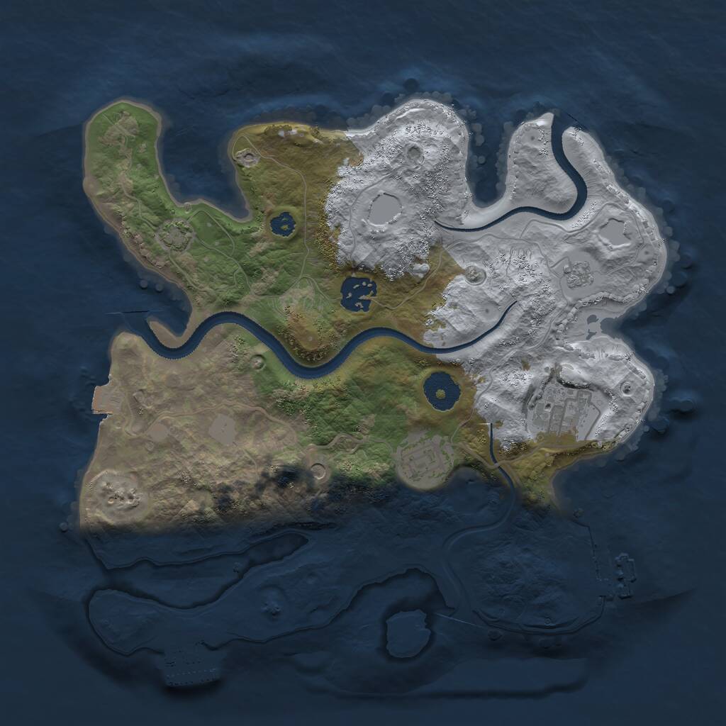 Rust Map: Procedural Map, Size: 3000, Seed: 1314626388, 9 Monuments