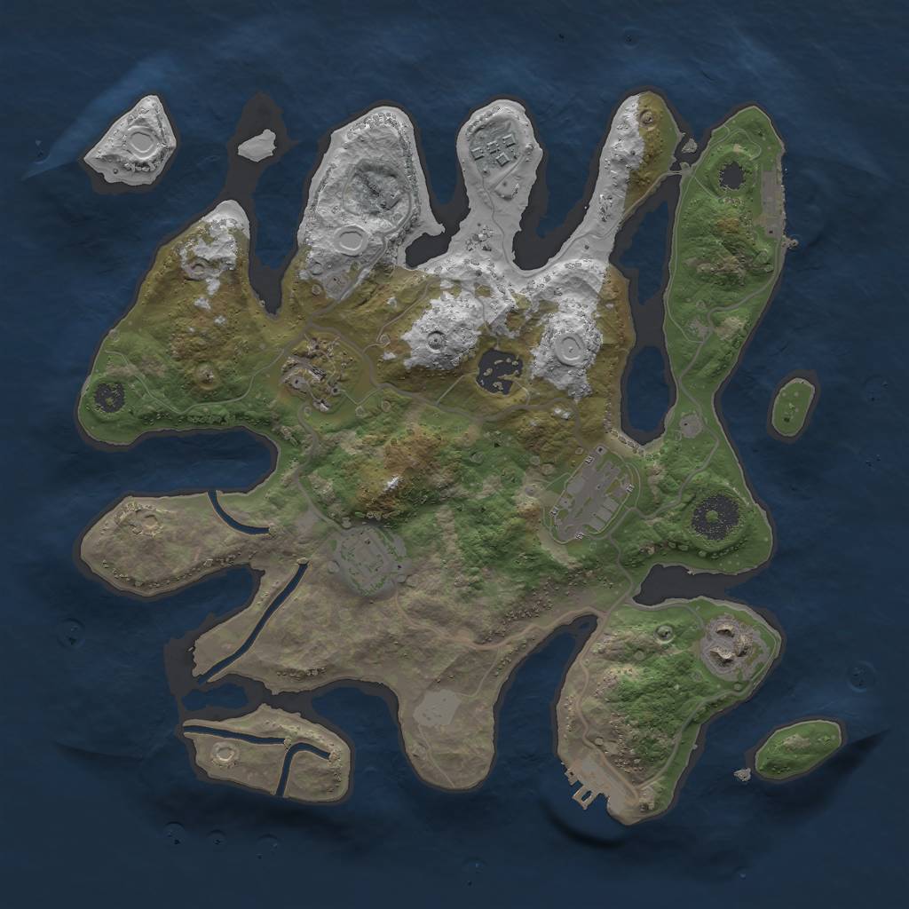 Rust Map: Procedural Map, Size: 3000, Seed: 187982, 13 Monuments