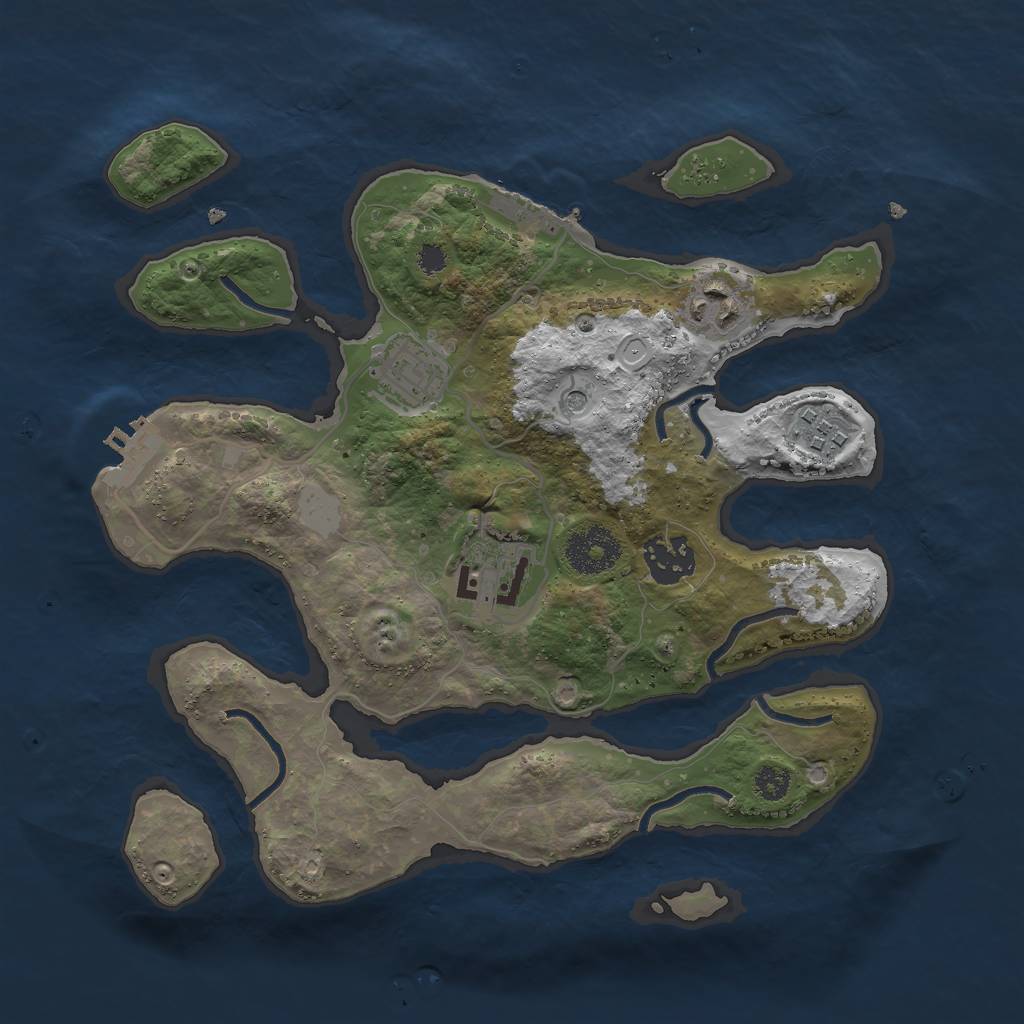 Rust Map: Procedural Map, Size: 3000, Seed: 328277, 13 Monuments
