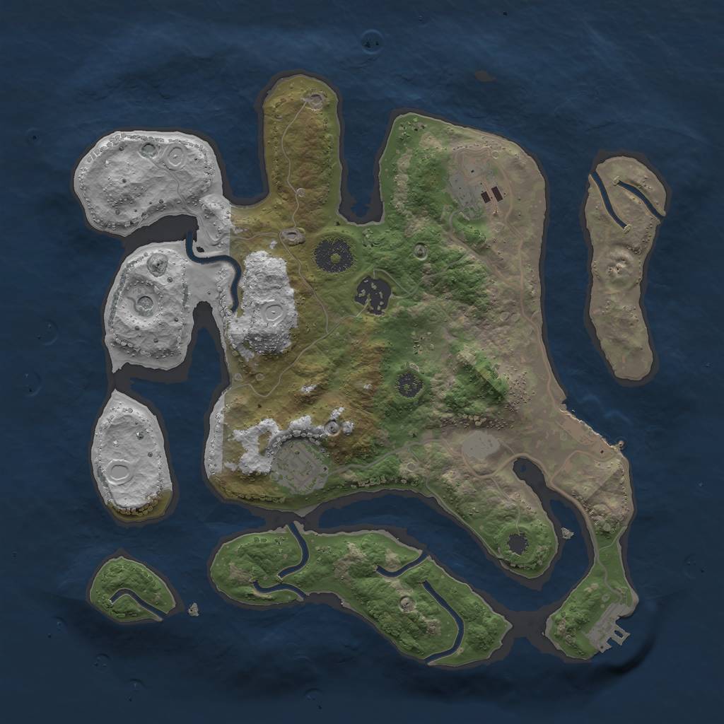 Rust Map: Procedural Map, Size: 3000, Seed: 109030, 11 Monuments