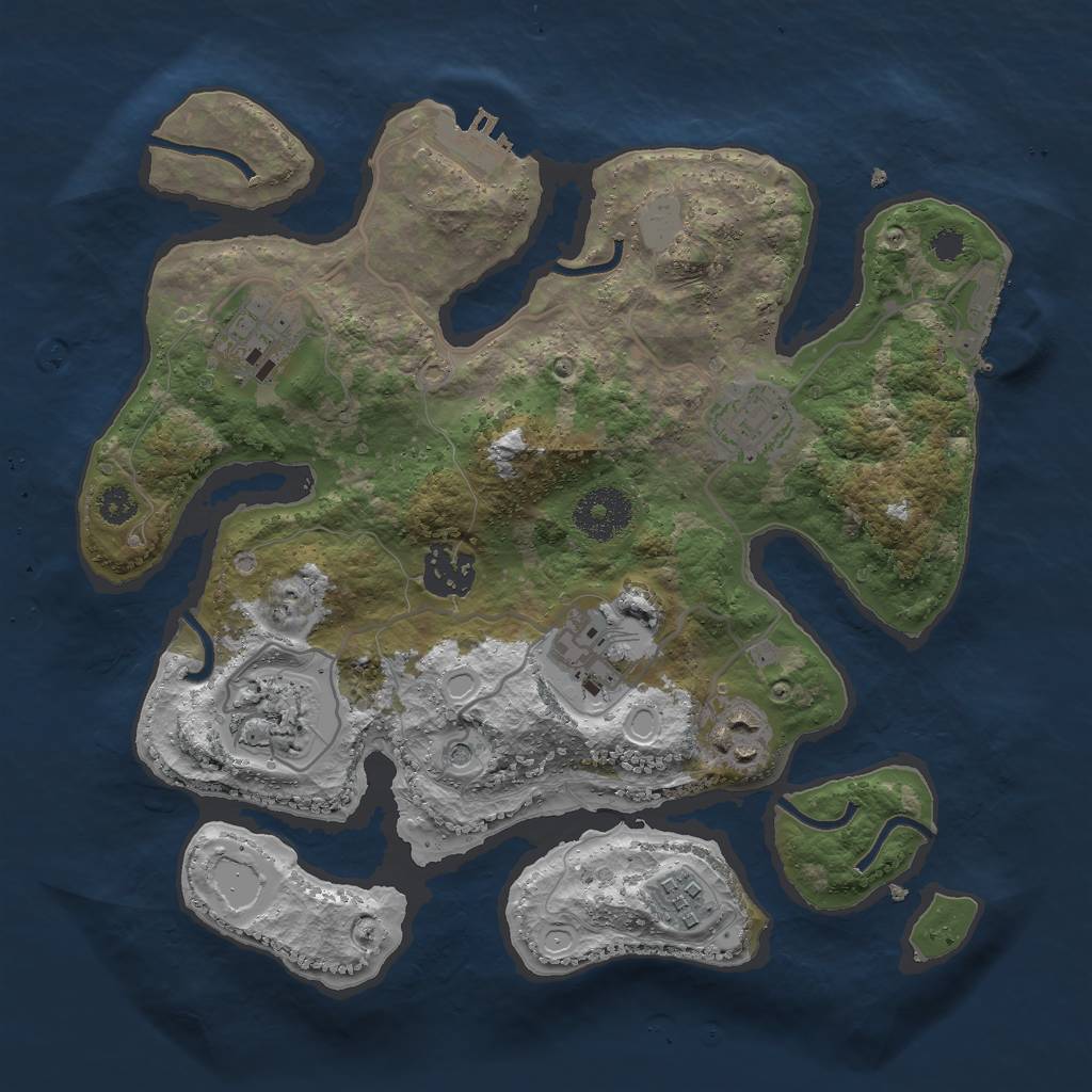 Rust Map: Procedural Map, Size: 3000, Seed: 516962, 15 Monuments
