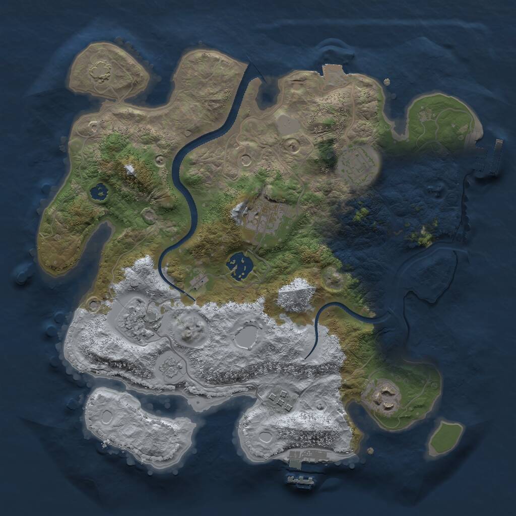 Rust Map: Procedural Map, Size: 3000, Seed: 516962, 12 Monuments