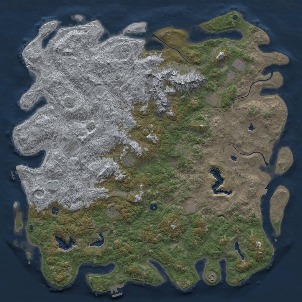 Rust Map: Procedural Map, Size: 6000, Seed: 940123259, 16 Monuments