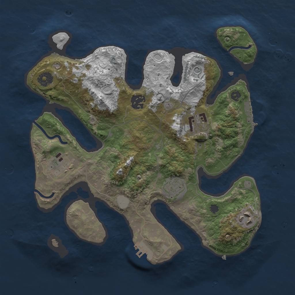 Rust Map: Procedural Map, Size: 3000, Seed: 126874, 13 Monuments