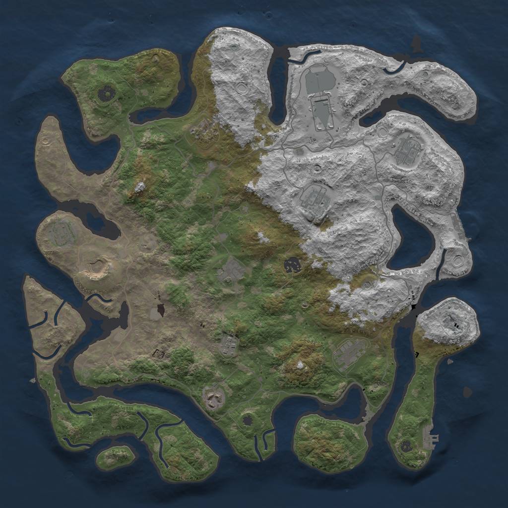 Rust Map: Procedural Map, Size: 4500, Seed: 73293936, 19 Monuments
