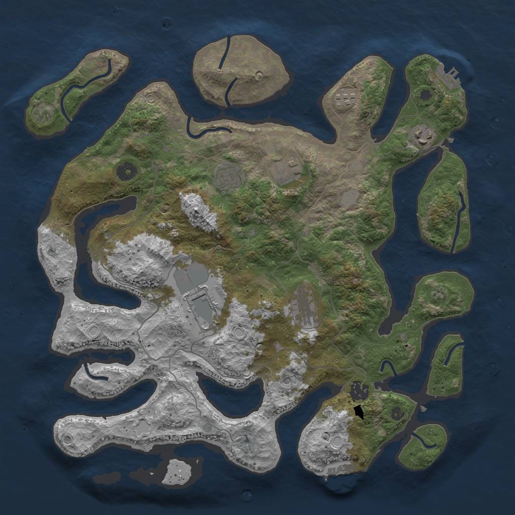 Rust Map: Procedural Map, Size: 4000, Seed: 284929, 15 Monuments