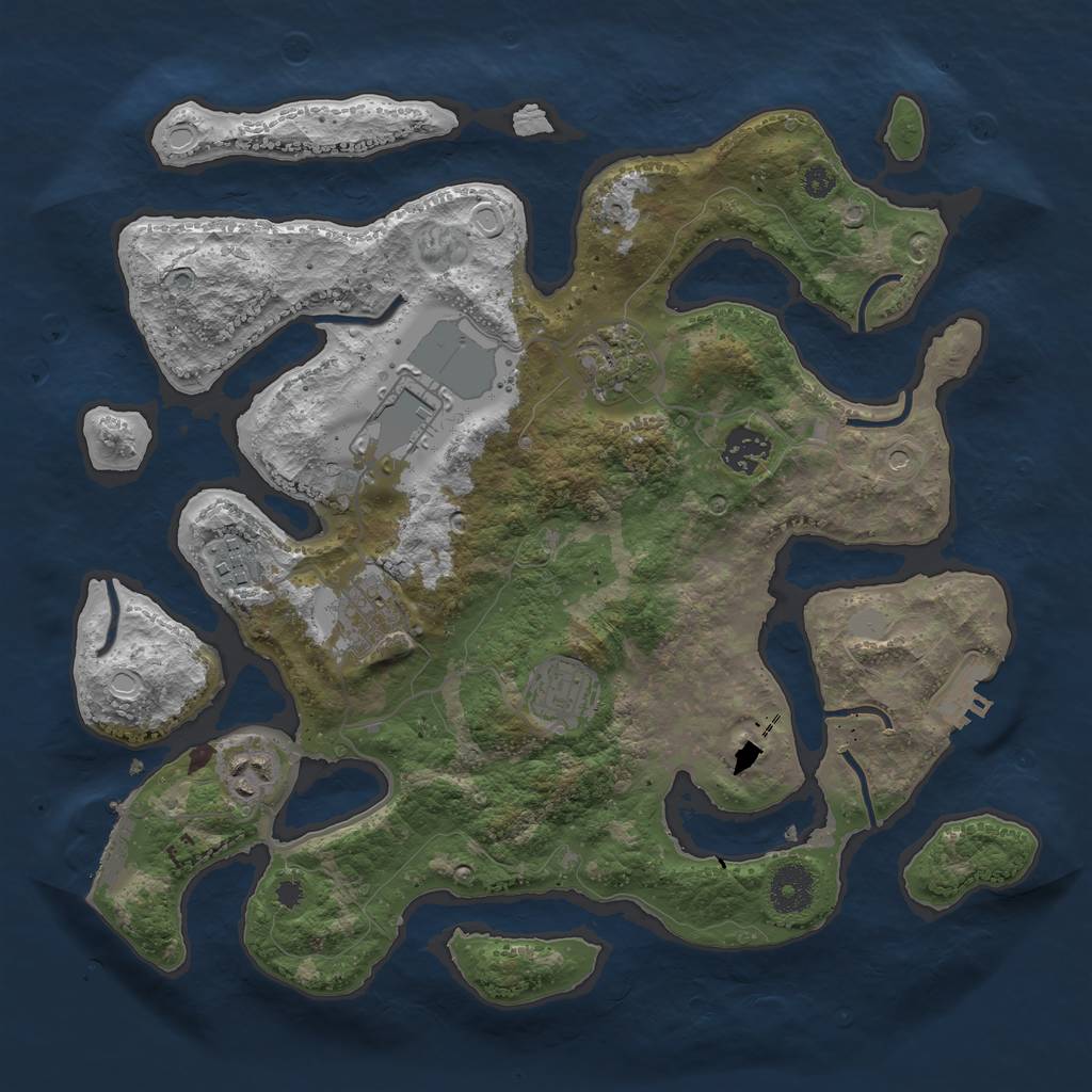 Rust Map: Procedural Map, Size: 3500, Seed: 4275878, 15 Monuments