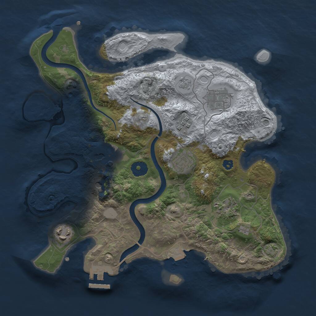Rust Map: Procedural Map, Size: 3000, Seed: 25019960, 11 Monuments