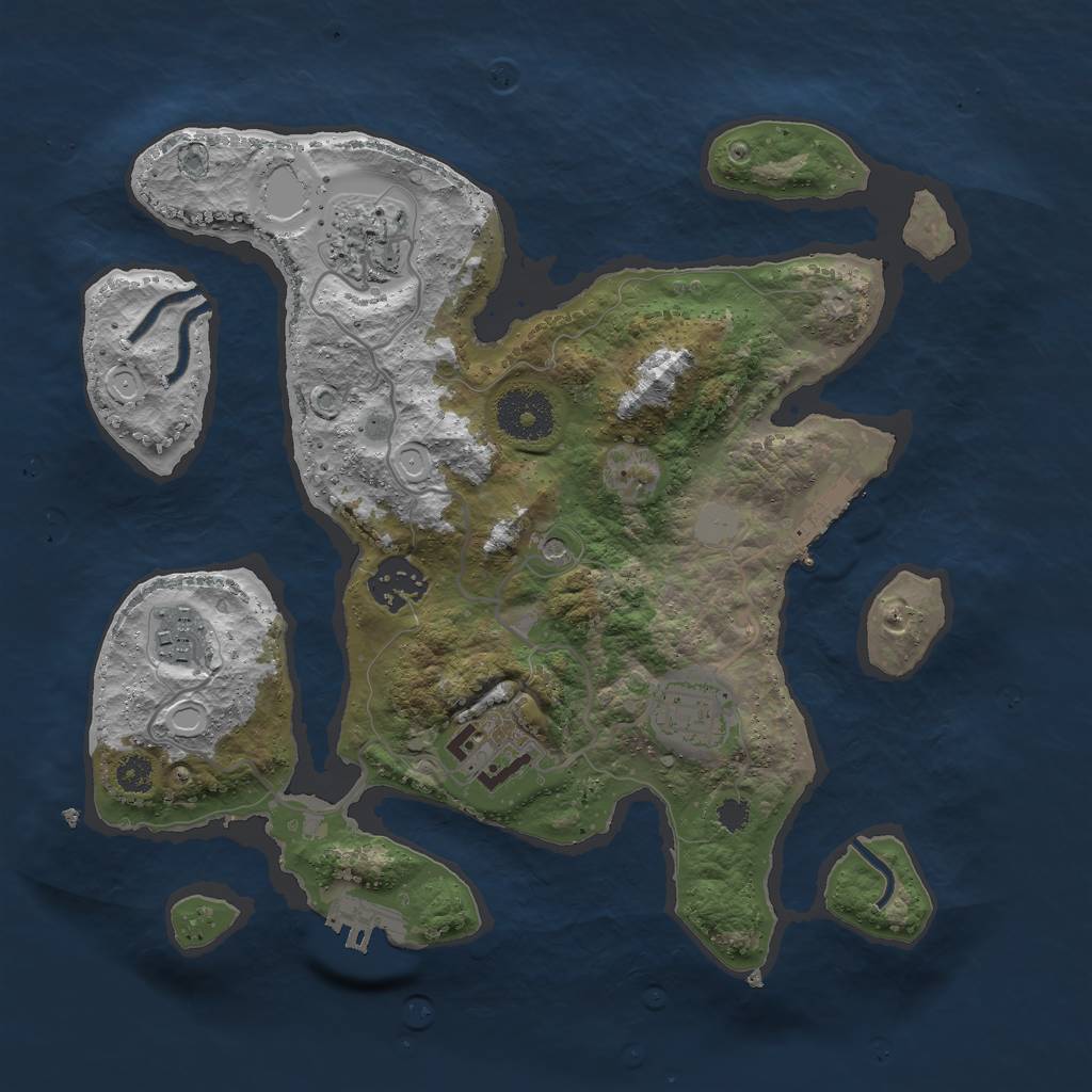 Rust Map: Procedural Map, Size: 3000, Seed: 359003, 13 Monuments