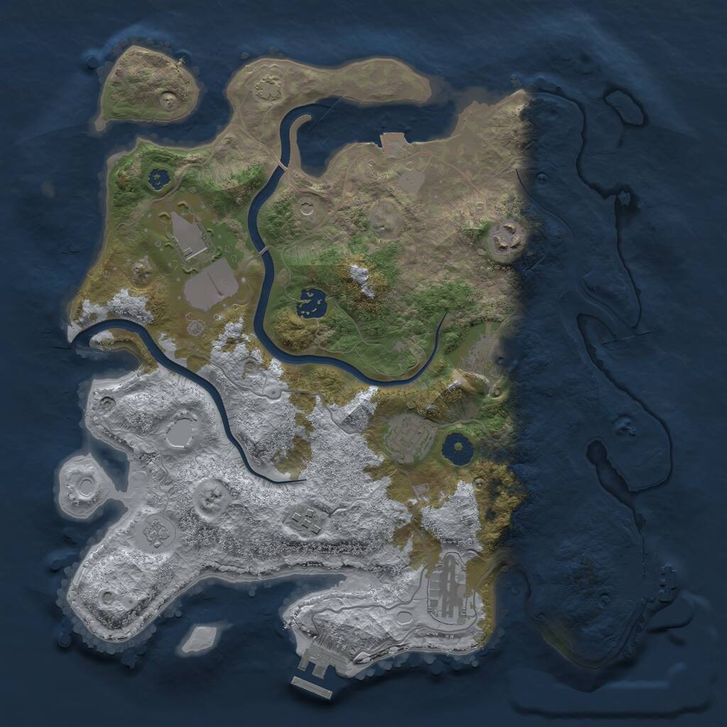 Rust Map: Procedural Map, Size: 3500, Seed: 24112021, 13 Monuments