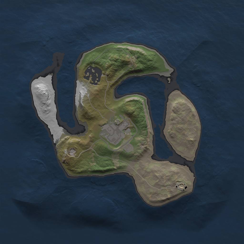 Rust Map: Barren, Size: 2000, Seed: 19299375, 4 Monuments