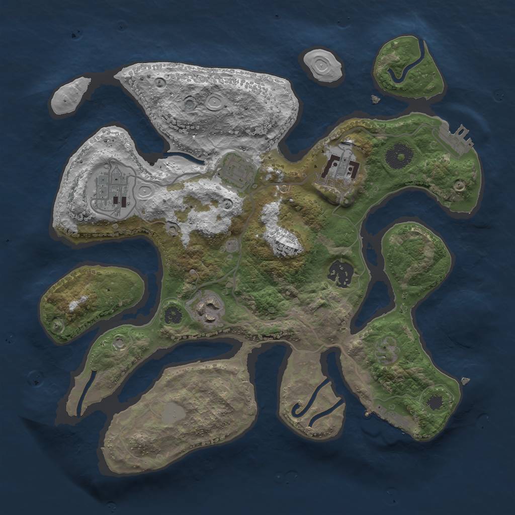 Rust Map: Procedural Map, Size: 3000, Seed: 218941, 12 Monuments