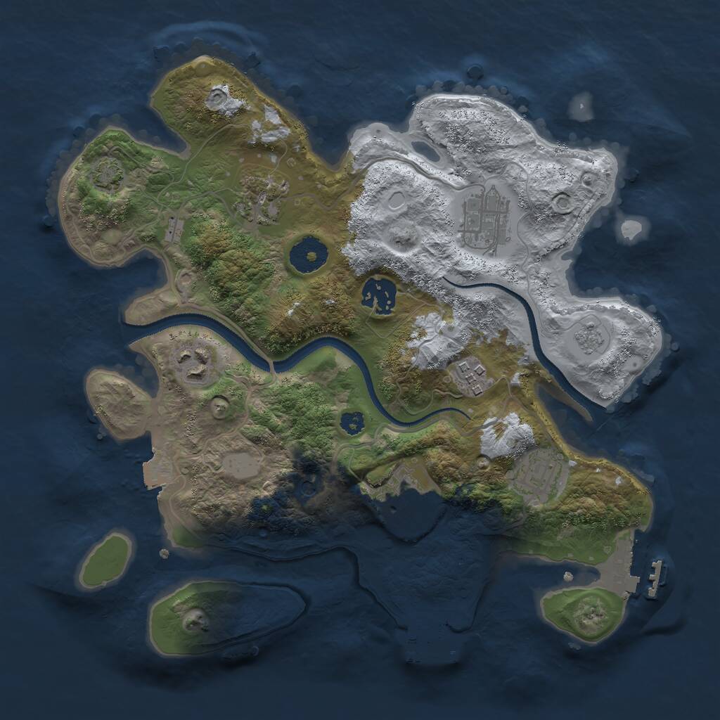 Rust Map: Procedural Map, Size: 3000, Seed: 22930015, 13 Monuments
