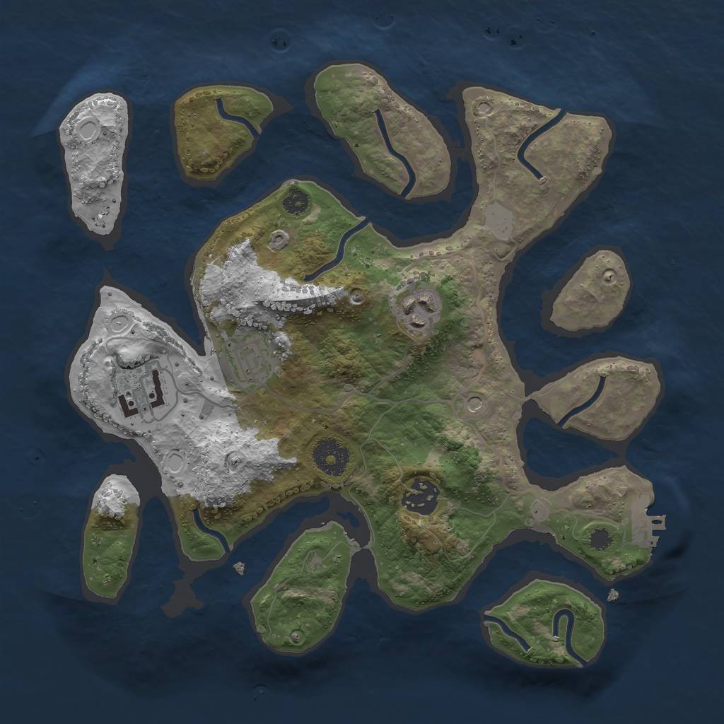 Rust Map: Procedural Map, Size: 3000, Seed: 244820, 11 Monuments