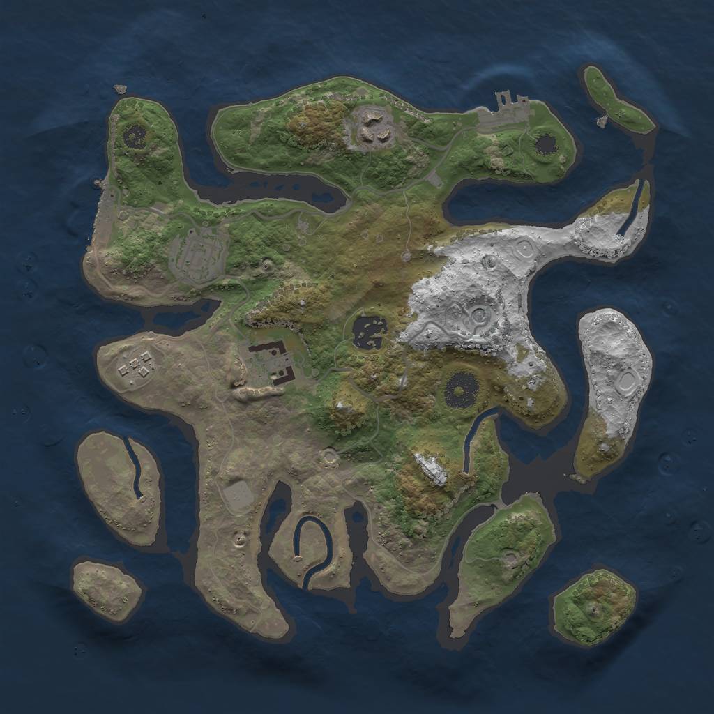 Rust Map: Procedural Map, Size: 3000, Seed: 112394, 13 Monuments
