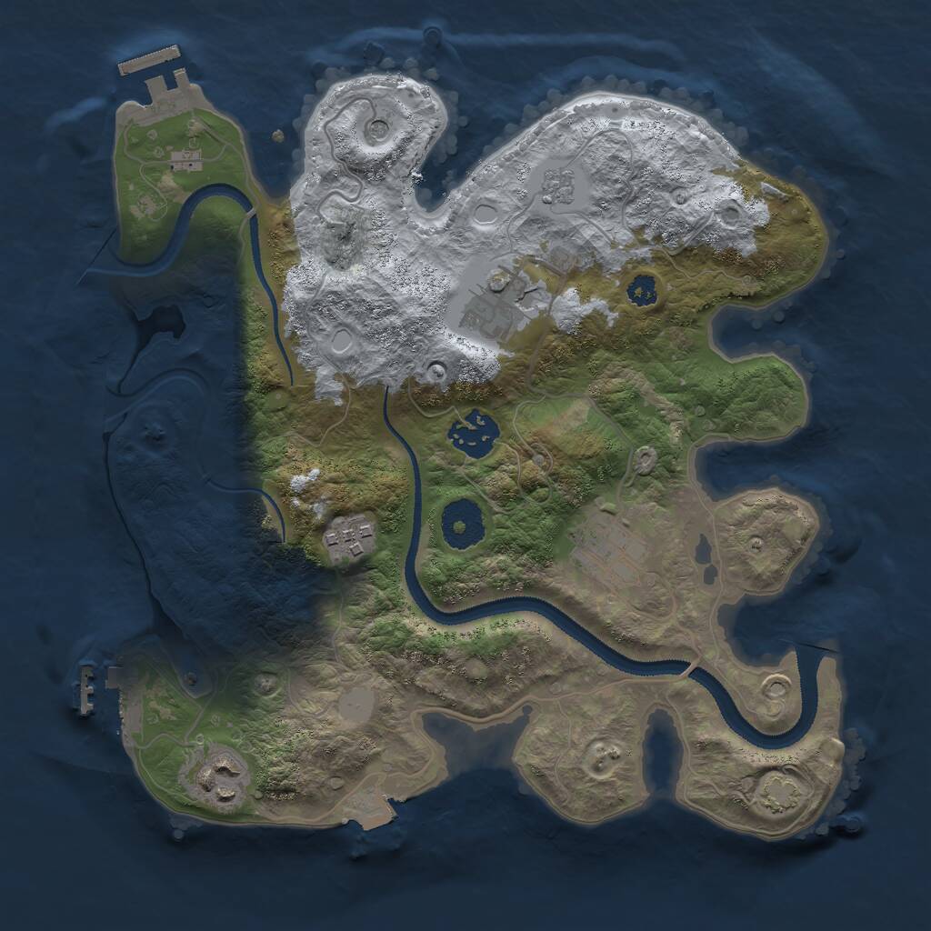 Rust Map: Procedural Map, Size: 3000, Seed: 441811, 11 Monuments