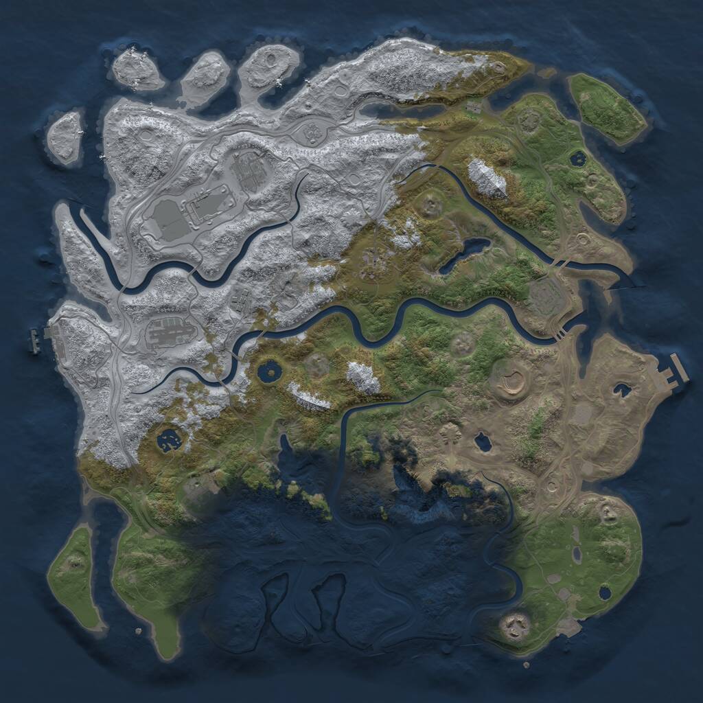 Rust Map: Procedural Map, Size: 4600, Seed: 21474, 16 Monuments