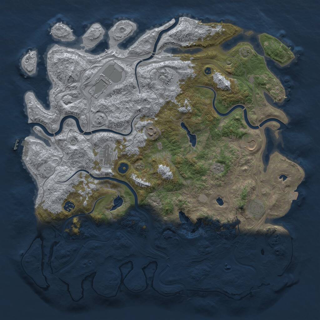 Rust Map: Procedural Map, Size: 4600, Seed: 21474, 14 Monuments