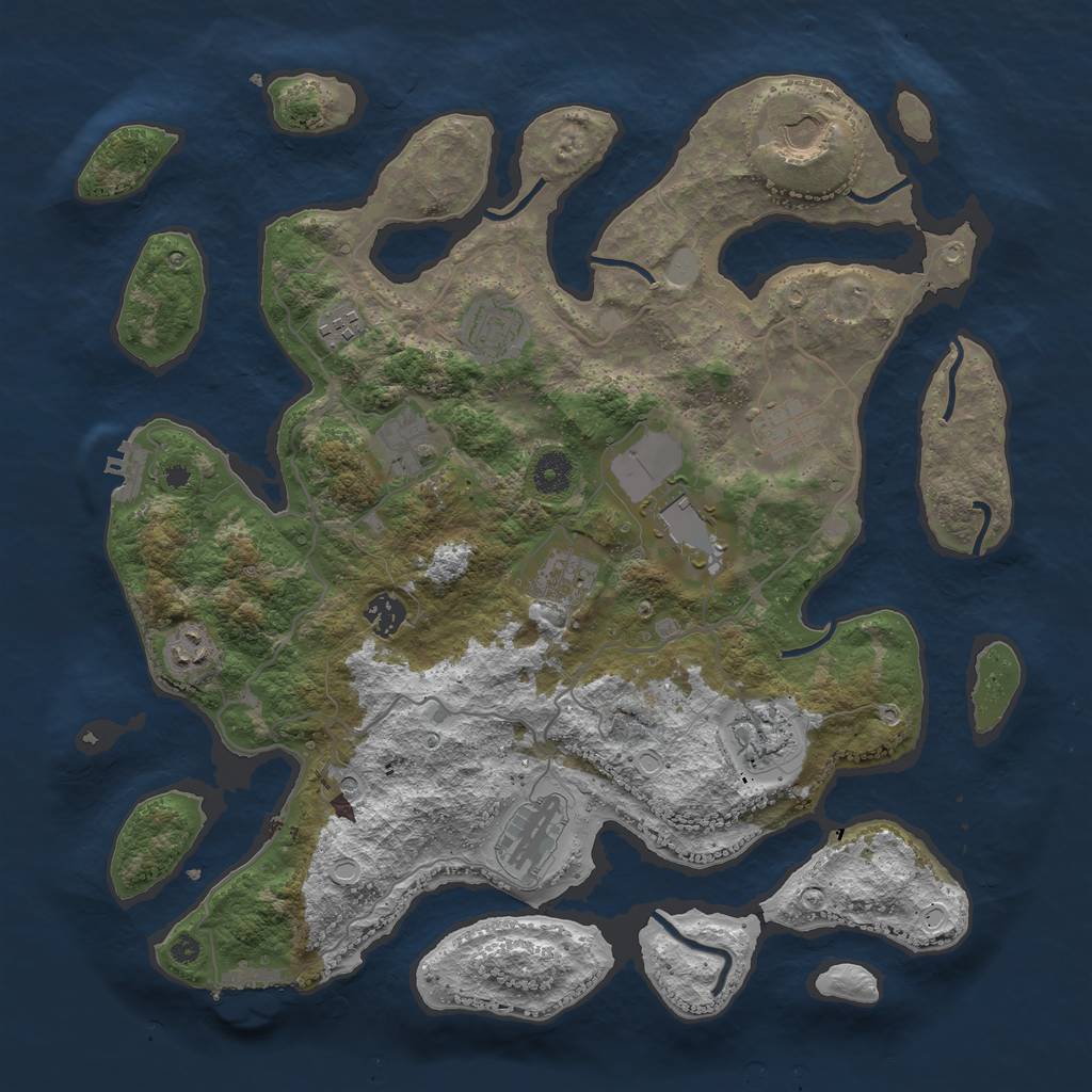 Rust Map: Procedural Map, Size: 4000, Seed: 1113068244, 19 Monuments