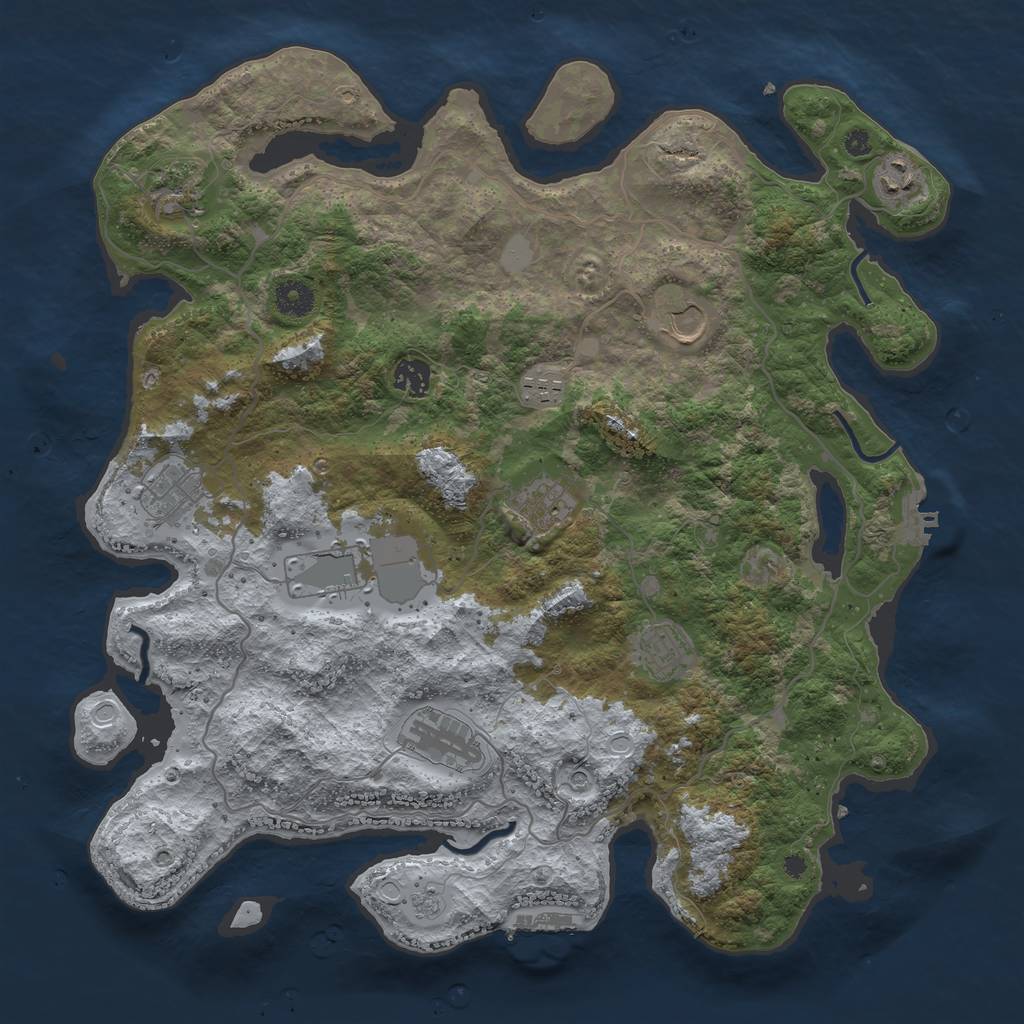 Rust Map: Procedural Map, Size: 4000, Seed: 24112021, 17 Monuments