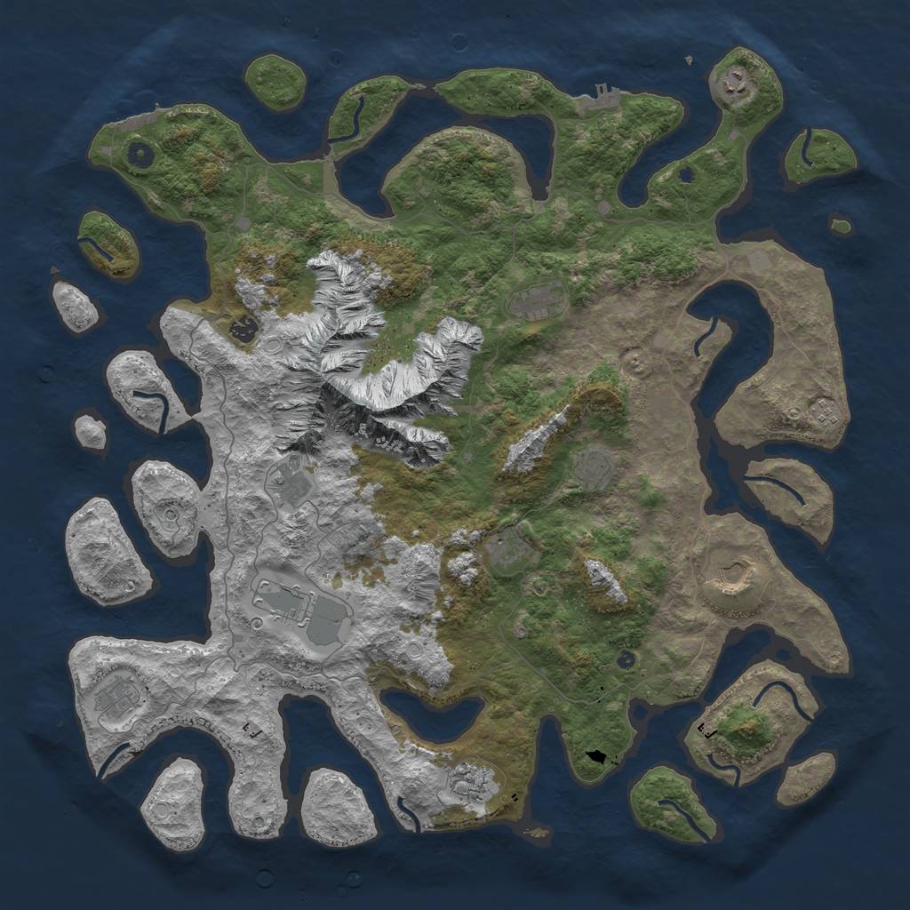 Rust Map: Procedural Map, Size: 5200, Seed: 1009, 19 Monuments