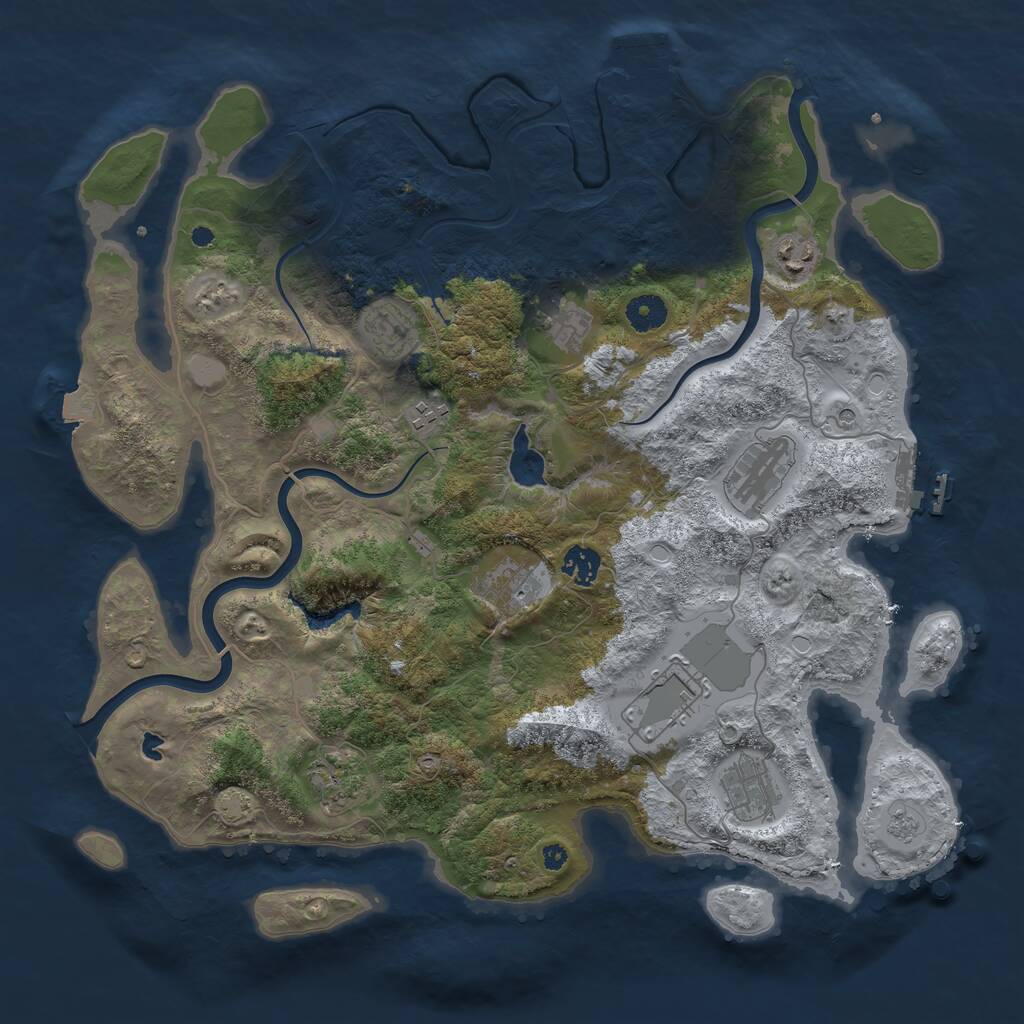 Rust Map: Procedural Map, Size: 4000, Seed: 511202101, 16 Monuments
