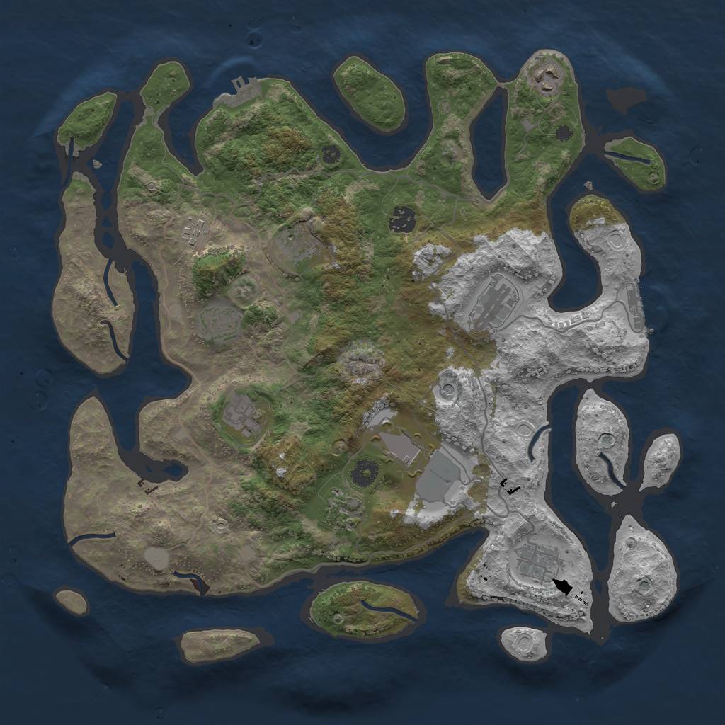 Rust Map: Procedural Map, Size: 4000, Seed: 511202101, 18 Monuments