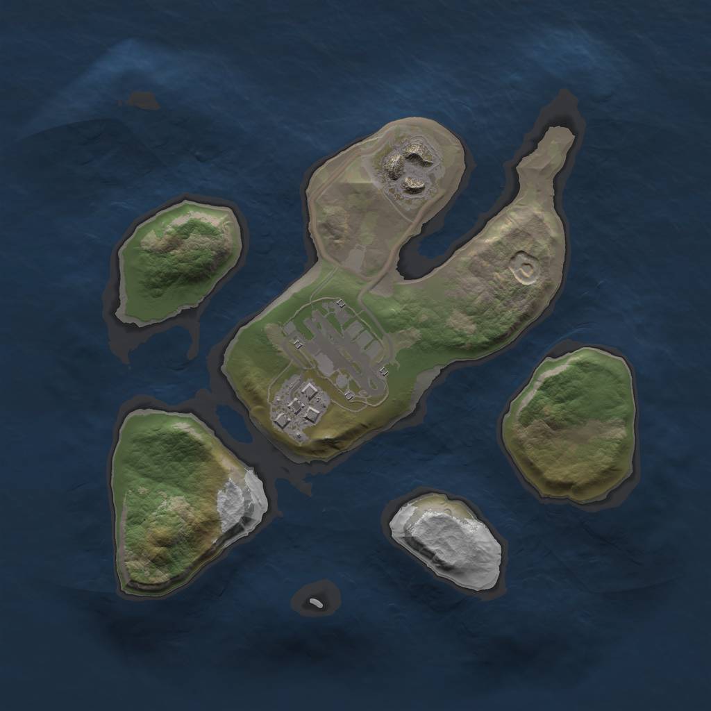 Rust Map: Barren, Size: 2000, Seed: 33232, 5 Monuments