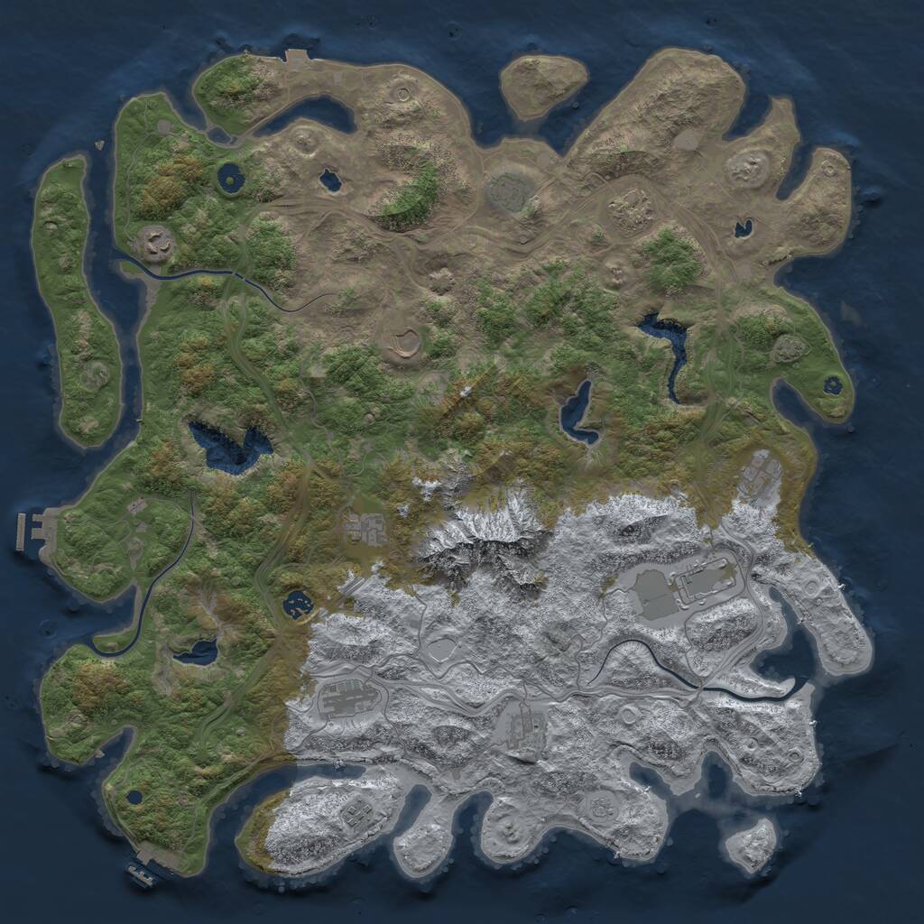 Rust Map: Procedural Map, Size: 5000, Seed: 191121818, 17 Monuments