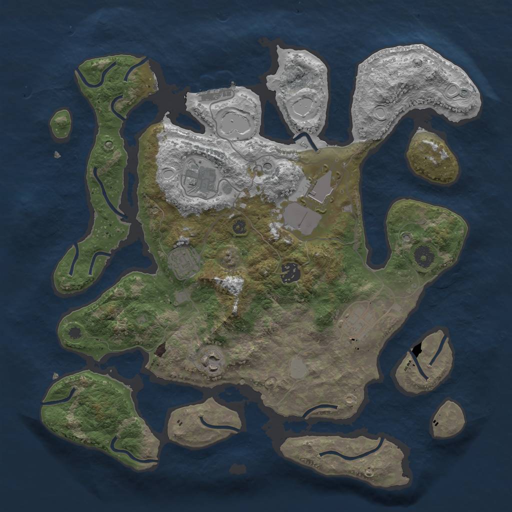 Rust Map: Procedural Map, Size: 3700, Seed: 25556, 13 Monuments