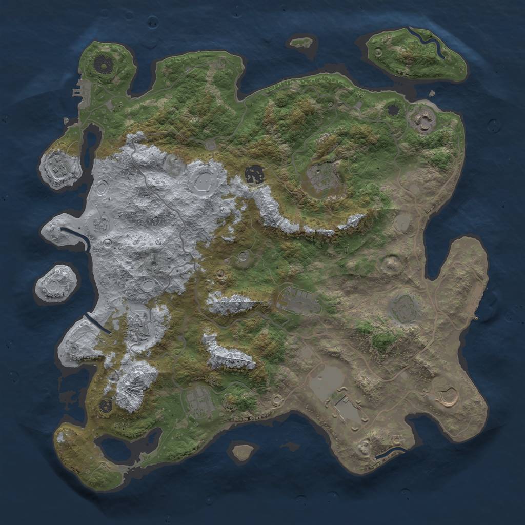 Rust Map: Procedural Map, Size: 4000, Seed: 1490668840, 17 Monuments