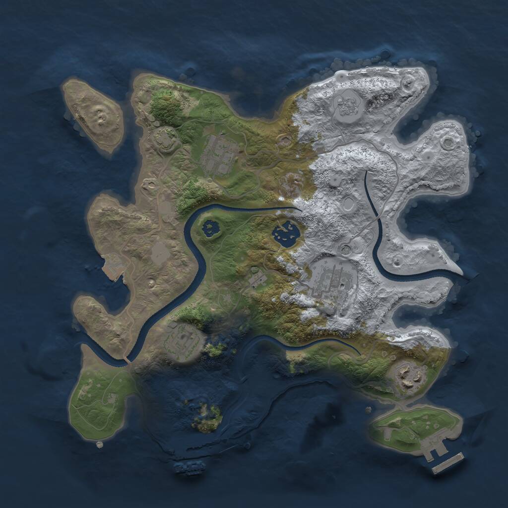 Rust Map: Procedural Map, Size: 3000, Seed: 984067, 11 Monuments