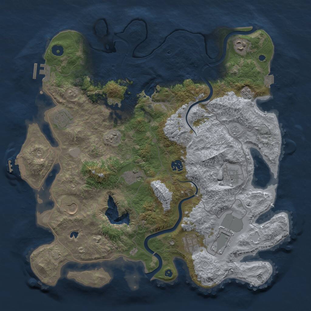 Rust Map: Procedural Map, Size: 4000, Seed: 1428775942, 16 Monuments