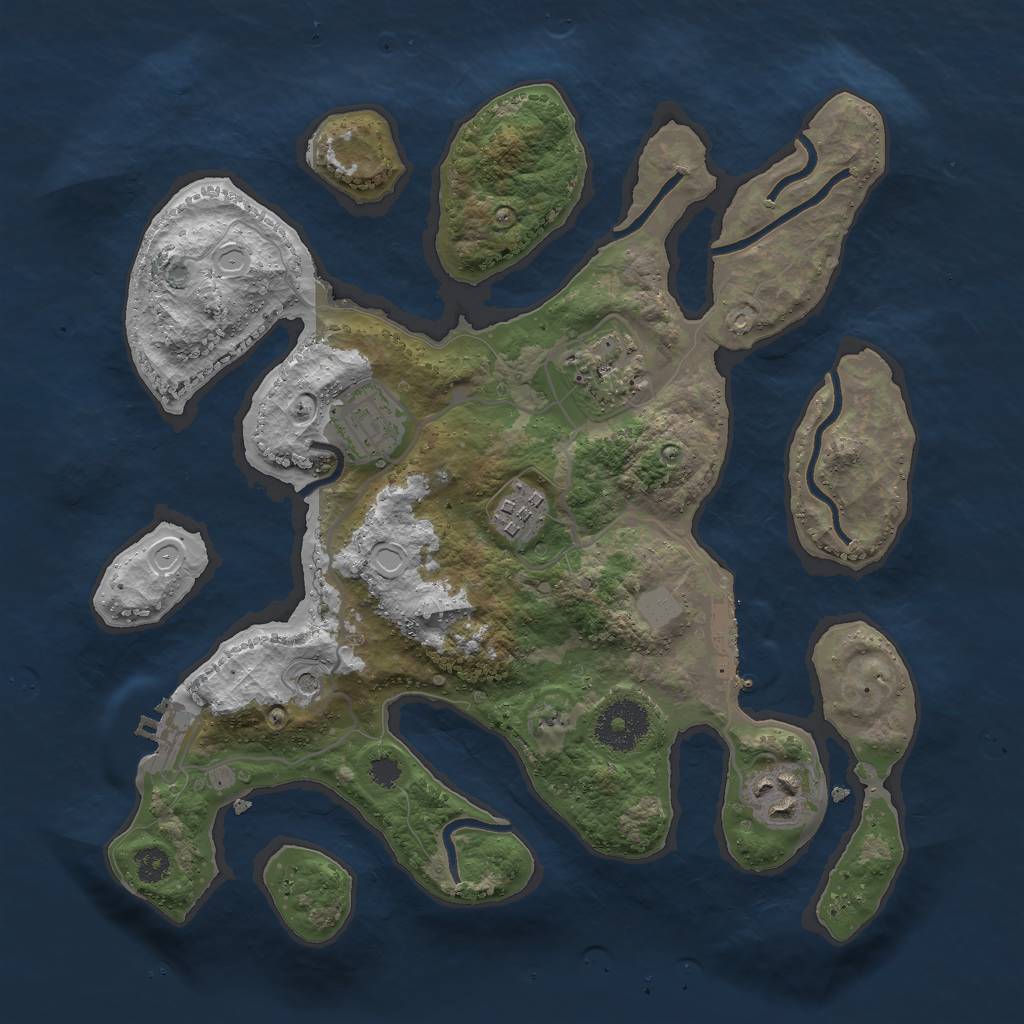 Rust Map: Procedural Map, Size: 3000, Seed: 471728, 12 Monuments
