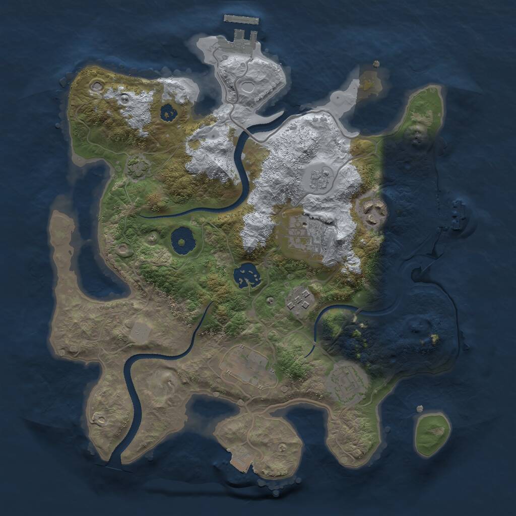 Rust Map: Procedural Map, Size: 3000, Seed: 583992, 11 Monuments