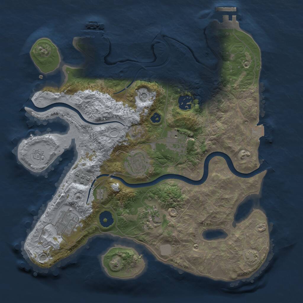 Rust Map: Procedural Map, Size: 3000, Seed: 337480447, 12 Monuments
